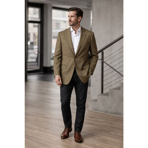 T. Harris London Blazer 42R Brown Herringbone Silk Wool Sport Coat Classic Mens